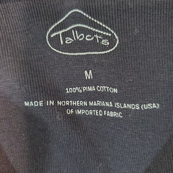 Talbots Pima Cotton Black 3/4 Sleeve T-Shirt M - Picture 5 of 6